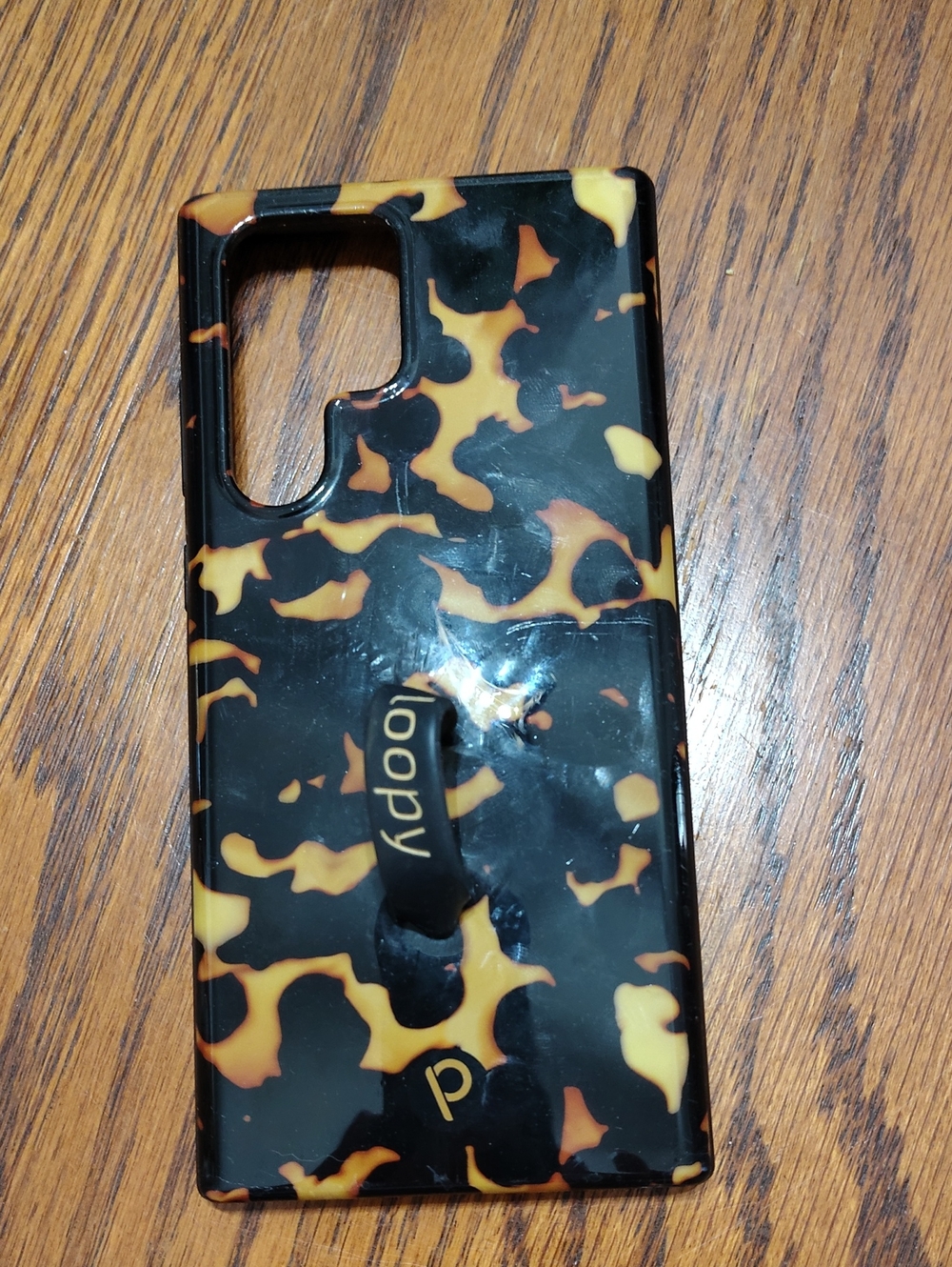 Loopy Case Black and Tortoiseshell Yellow Grip Phone Case